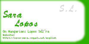 sara lopos business card